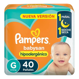 Pañales Pampers Babysan Hipoalergénico Talle G 40 Unidades Grande (g) Sin Género