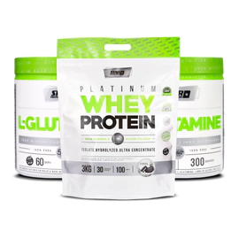 Whey Protein 3 Kg + 2 Glutaminas X 300 Grs Star Nutrition Sabor Cookies & Cream