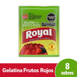 Gelatina Light Royal Frutos Rojos 25g X 8 Un