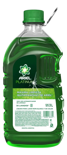 Jabón Líquido Para Ropa Ariel Platinum Botella 3lt