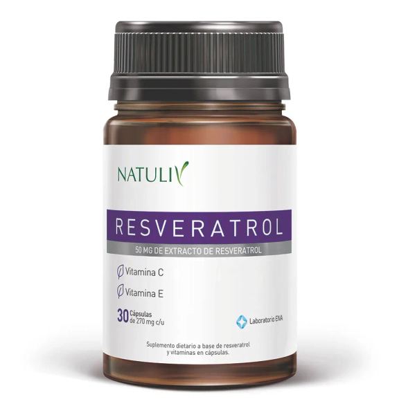 Resveratrol Natuliv 30 Cápsulas Antioxidante Natural