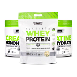 Whey Protein 3 Kg + 2 Creatina X 300 Grs Star Nutrition Sabor Vainilla