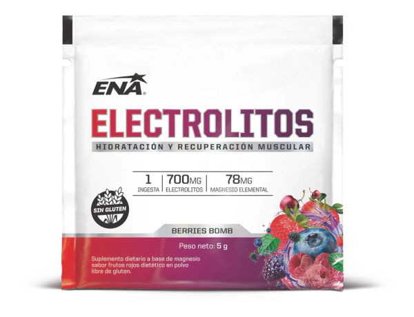Electrolitos Ena Sport Suplemento Polvo Berries 15 Sobres
