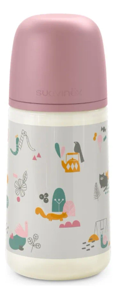 Suavinex Mamadera 270ml con Tetina Fisiológica Color Rosa