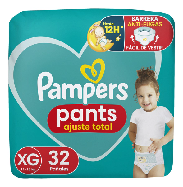 Pañales Pampers Pants Ajuste Total Talle Xg 32 Unidades Sin Género