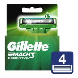Gillette Cartuchos Repuesto De Afeitar Mach3 Sensitive X4 Un