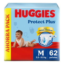 Pañales Huggies Protect Plus Ahorrapack Talle M X62 Un