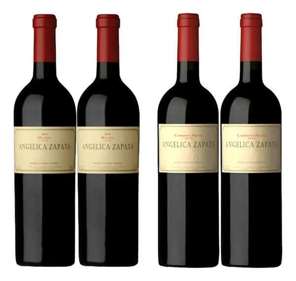 Caja combinada Angelica Zapata Cab Franc x 2 y Malbec x2