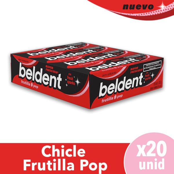 Chicles Beldent Sabor Frutilla Caja 20 Unidades