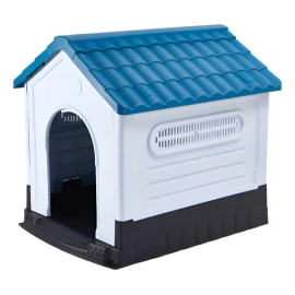 Casa Mascotas Proline Con Ventilación Lateral 84x70x76 Cm Azul