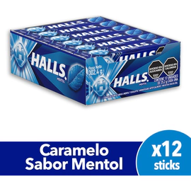 Caramelos Halls Sabor Mentol 12x25.2g