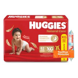 Pañales Natural Care Xg X52 + Toallas Húmedas 4 En 1 X48 Sin Género
