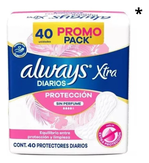 Pack Protectores Diarios Always Loción Sin Perfume 40 U