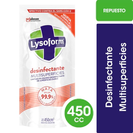 Limpiador Desinfectante Lysoform Multisuperficies Para Hogar 450 Ml