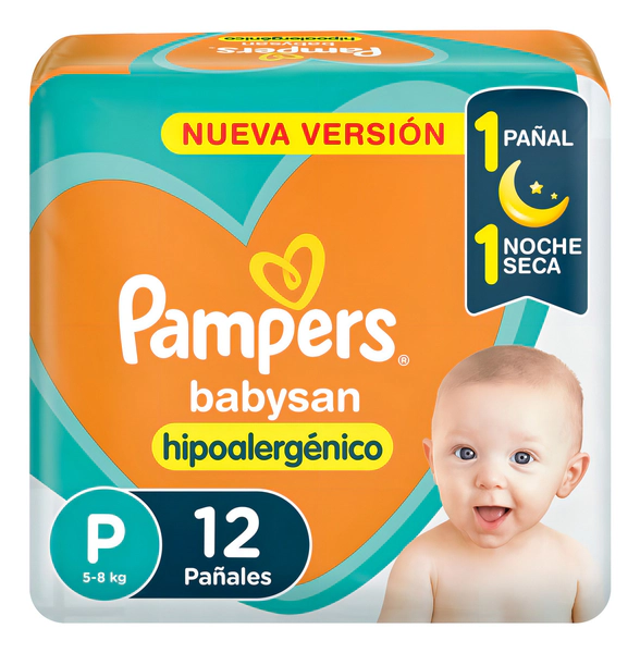 Pañales Pampers Babysan Hipoalergénico Talle P 12 Un Pequeño (p) Sin Género