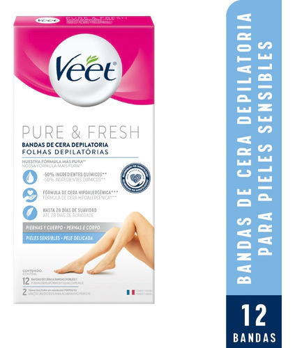 Veet Banda Depilatoria Corporal Piel Sensible X12