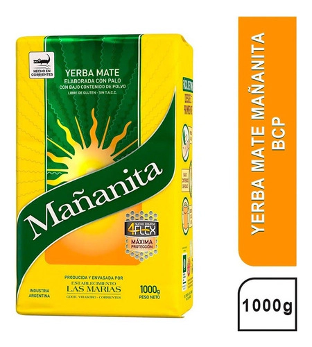 Yerba Mate Mañanita Bajo Polvo 1 Kg