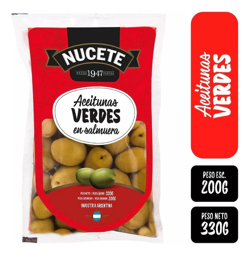 Aceitunas Verdes Nucete Doypack 200 Gr