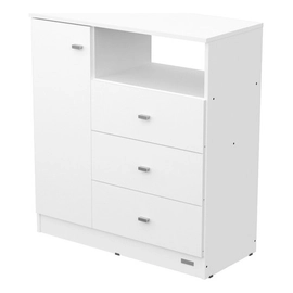 Cómoda 1 Puerta 3 Cajones Estante Dakar Zero Mosconi Blanco