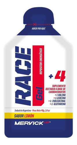 Gel Race Mervick Repositor Energetico Bcaa 12un Frutos Rojos
