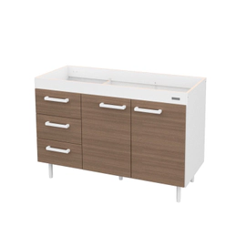 Bajo Mesada Sin Bacha Mueble Cocina Mosconi Express 1,20 Mts Blanco/C Mezzo