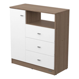 Cómoda 1 Puerta 3 Cajones Estante Mosconi Dakar Mezzo/blanco