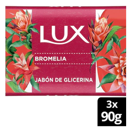 Jabon De Tocador Lux Glicerinado Bromelia 3 Un 90 Gr