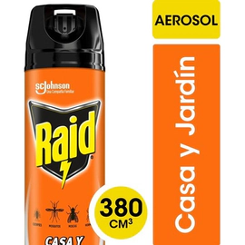 Raid Insecticida Casa Y Jardin Aerosol 380 Cc