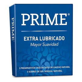 Preservativos De Látex Prime Extra Lubricado X 3 Un