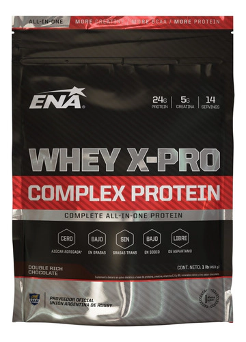 Proteina Ena Whey Pro Potenciada Sabor Chocolate 453 Gr