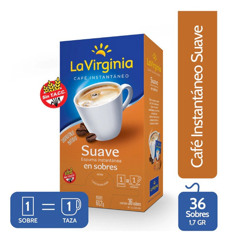 Cafe Instantaneo La Virginia Suave Espuma 36 Sobres