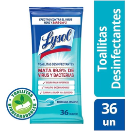 Toallitas Desinfectantes Lysol Frescura Marina 36 Un