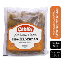 Aceitunas Verdes Descarozada Cébila Sachet 180 Gr