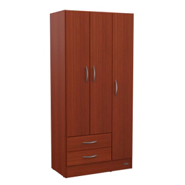 Placard 3 Puertas 2 Cajones Mosconi Interior Sin Pintar Caoba