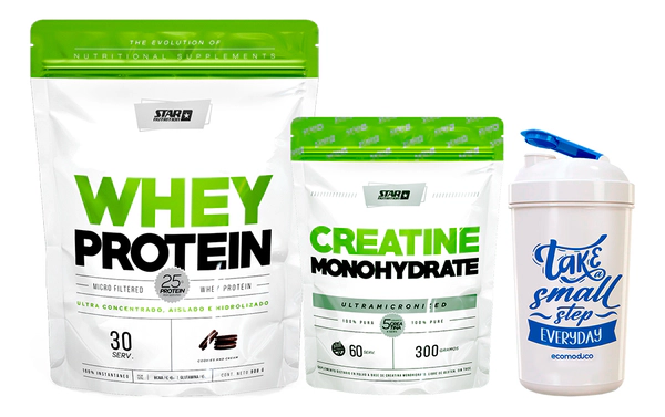 Star Nutrition Combo Whey Protein Doypack X2lb + Creatina Doypack X 300gr + Vaso