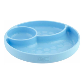 Plato Silicona Con Divisiones Chicco Celeste 12m+