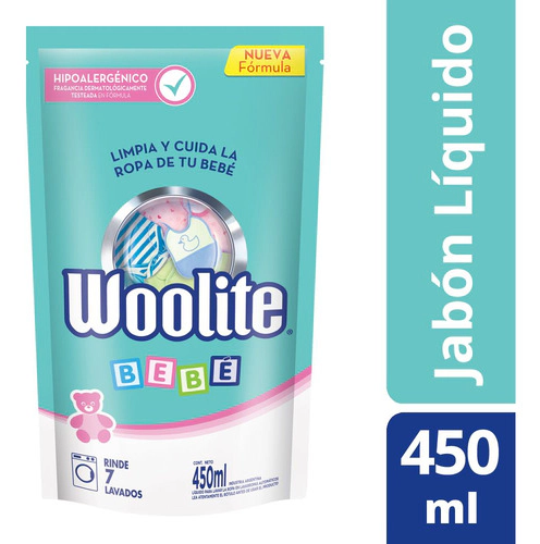 Woolite Jabon Liquido Para Ropa Doypack 450ml Ropa De Bebe