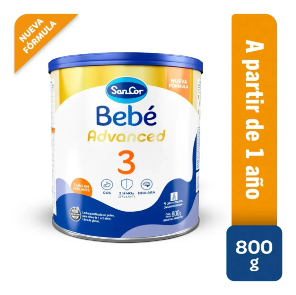 Sancor Bebé 3 advanced lata X 800gs - Nueva Fórmula
