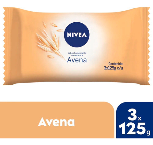 Jabón En Barra Nivea Avena 125gr Pack 3 Unidades