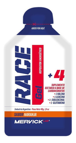 Gel Race Mervick Repositor Energetico Bcaa 12un Frutos Rojos