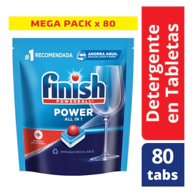 Detergente Finish Para Lavavajillas Powerball 80 Tabletas