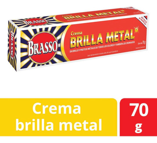 Crema Brasso Limpiadora De Metales Brillametal 70 Gr