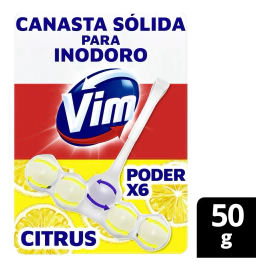 Vim Canasta Sólida Inodoro Poder X6 Aroma Citrus 50gr