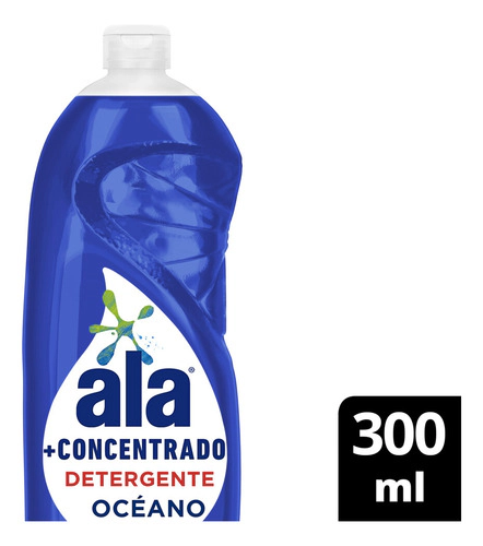Detergente Líquido Ala + Concentrado Océano 300 Ml Botella