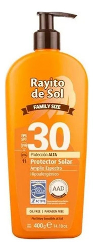 Protector Solar Emulsion Rayito De Sol Fps30 130 Gr