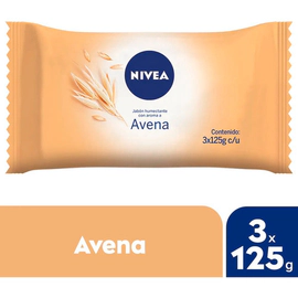 Jabón En Barra Nivea Avena 125gr Pack 3 Unidades