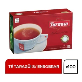 Té Taragüi Negro En Sobres 100 Saquitos Ensobrados