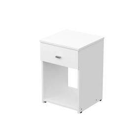 Mesa De Luz 1 Cajón Dakar Zero Melamina Dormitorio Blanco