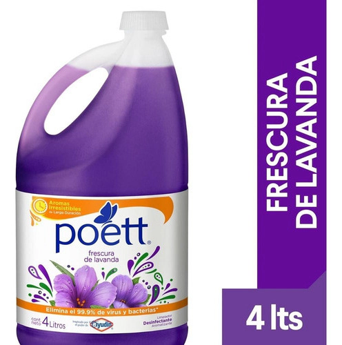 Limpiador Liquido Poett Lavanda 4 Lt Lavanda