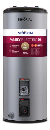 Termotanque Electrico Señorial Family 90 L Alta Recuperacion Gris Plata